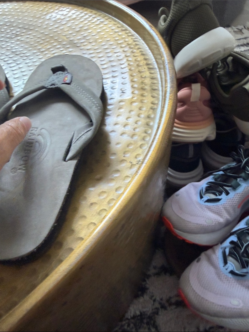 Rainbow Sandals Grey Suede Flip Flops - Picture 3 of 4